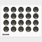 Zwarte en Gouden Popcorn Sticker met Vlinderdas (Vel)