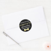 Zwarte en Gouden Popcorn Sticker met Vlinderdas (Envelop)
