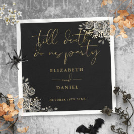 Zwarte En Gouden Rozen Bloemrijke Gotische Bruilof Servet