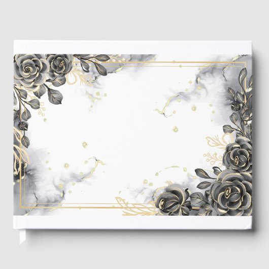 Zwarte en Gouden Rozen Gastenboek (Voorkant)