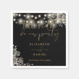 Zwarte En Gouden Rozen Slingerlichten Gotische Bru Servet