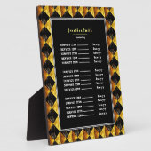 Zwarte en gouden ruitbuswinkel fotoplaat (Zijkant)