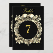 Zwarte en gouden schedels Gotische Trouwtafel Numm (Voorkant / Achterkant)