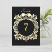 Zwarte en gouden schedels Gotische Trouwtafel Numm (Staand voorkant)