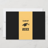 Zwarte en gouden schoolkleuren Foto's Afstuderen Kaart (Achterkant)