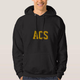 Zwarte en gouden schoolkleuren met letters hoodie