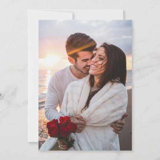 Zwarte en gouden script Art Deco foto trouwfoto Save The Date (Achterkant)