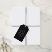 Zwarte en gouden script bedank je huwelijkscadeaut cadeaulabel (Met Touw)