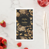 Zwarte en gouden  sinaasappelwijn servet (Insitu)