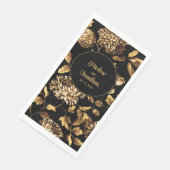 Zwarte en gouden  sinaasappelwijn servet (Hoek)