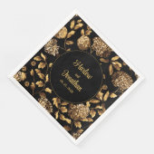 Zwarte en gouden  sinaasappelwijn servet (Hoek)