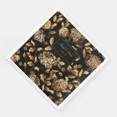 Zwarte en gouden  sinaasappelwijn servet (Hoek)