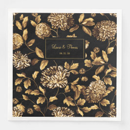 Zwarte en gouden sinaasappelwijn servet