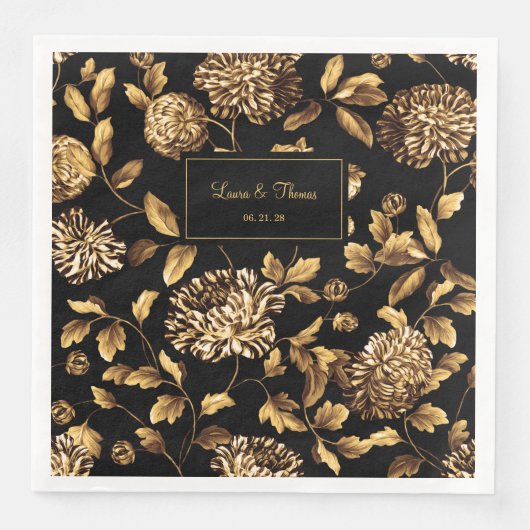 Zwarte en gouden  sinaasappelwijn servet (Voorkant)