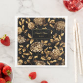 Zwarte en gouden  sinaasappelwijn servet (Insitu)