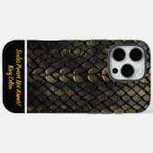 Zwarte en gouden slangenpatronen Case-Mate iPhone case (Achterkant (horizontaal))