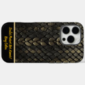 Zwarte en gouden slangenpatronen Case-Mate iPhone case (Achterkant (horizontaal))