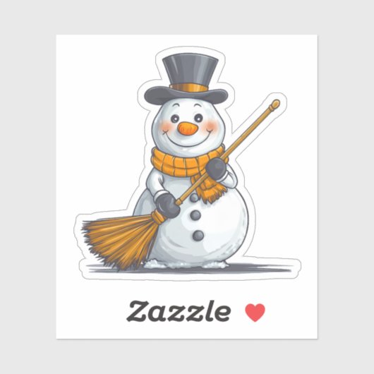 Zwarte en gouden sneeuwman sticker (Vel)