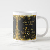 Zwarte en gouden sneeuwpop illustratie-laat het sn grote koffiekop (Rechts)