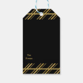 Zwarte en gouden snoeprietriem Elegant Cadeaulabel (Achterkant)