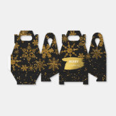 Zwarte en gouden snowflakes Stars Merry Kerstmis Bedankdoosjes (Uitgevouwen)