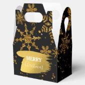 Zwarte en gouden snowflakes Stars Merry Kerstmis Bedankdoosjes (Geopend)