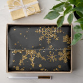 Zwarte en gouden snowflakes Stars Merry Kerstmis Tissuepapier (Geschenk)