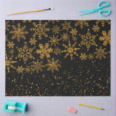 Zwarte en gouden snowflakes Stars Merry Kerstmis Tissuepapier (Craft)