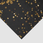 Zwarte en gouden snowflakes Stars Merry Kerstmis Tissuepapier (Detail)