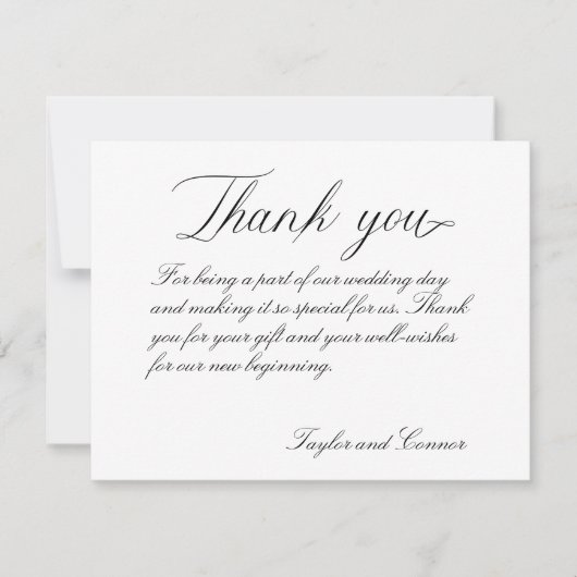 Zwarte en gouden spetterhuwelijk bedankkaart (Voorkant)