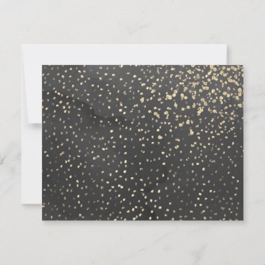 Zwarte en gouden spetterhuwelijk bedankkaart (Achterkant)