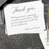 Zwarte en gouden spetterhuwelijk bedankkaart