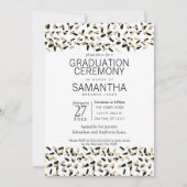 Zwarte en gouden spetters afstudeerceremonie uitno kaart (Voorkant)