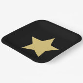 Zwarte en gouden ster papieren bordje (Gebogen)