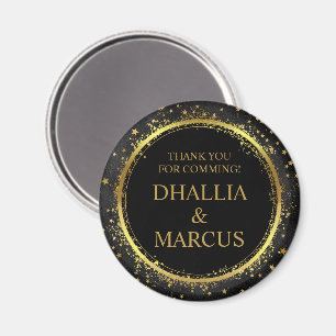 Zwarte en gouden sterren goth patroon magneet