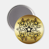 ZWARTE EN GOUDEN STERREN MAGNEET (Voorkant / Achterkant)