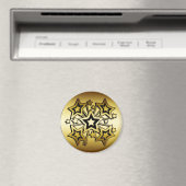 ZWARTE EN GOUDEN STERREN MAGNEET (Insitu (Vaatwasser))