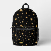 Zwarte en Gouden Sterren Rugzak - Sterrenpatroon (Voorkant)