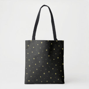 Zwarte en gouden sterren tote bag
