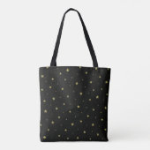 Zwarte en gouden sterren tote bag (Achterkant)