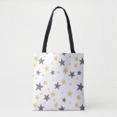 Zwarte en gouden sterren tote bag (Voorkant)