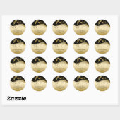 Zwarte en gouden sticker voor 'Save The Date' in v (Vel)