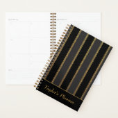 Zwarte en Gouden Streep Gepersonaliseerde Planner (Display)