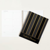 Zwarte en Gouden Streep Gepersonaliseerde Planner (Display)