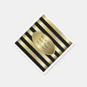 Zwarte en gouden strepen | Elke gelegenheid Servetten (Hoek)