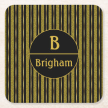 Zwarte en gouden strepen gesplitst monogram