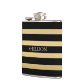 Zwarte en gouden strepen heupfles (Links)