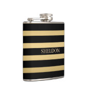 Zwarte en gouden strepen heupfles (Rechts)