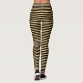 Zwarte en gouden strepen leggings (Achterkant)