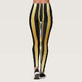 Zwarte en gouden strepen leggings (Achterkant)